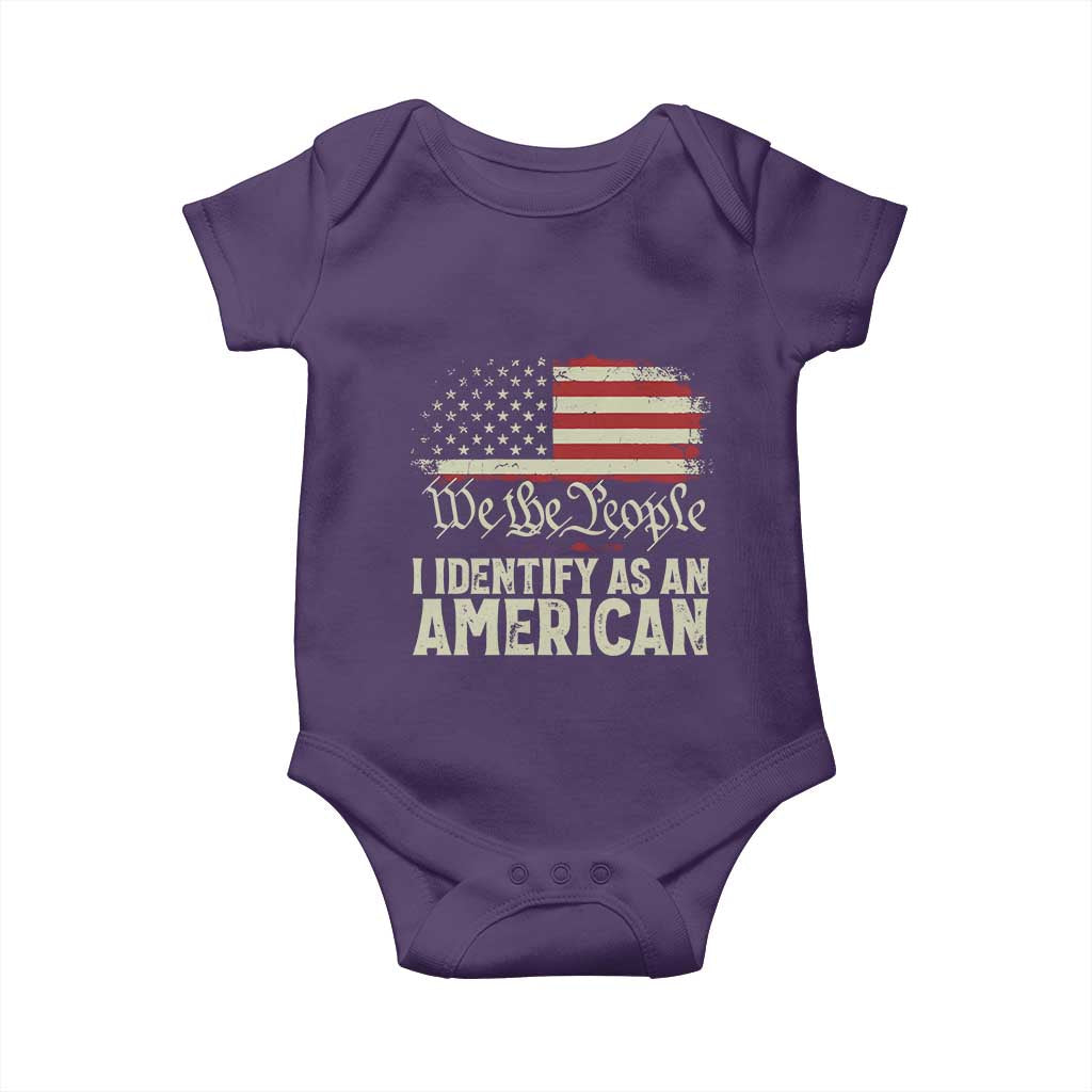 Funny I Identify As An American Baby Onesie 4th Of July American Flag - Wonder Print Shop