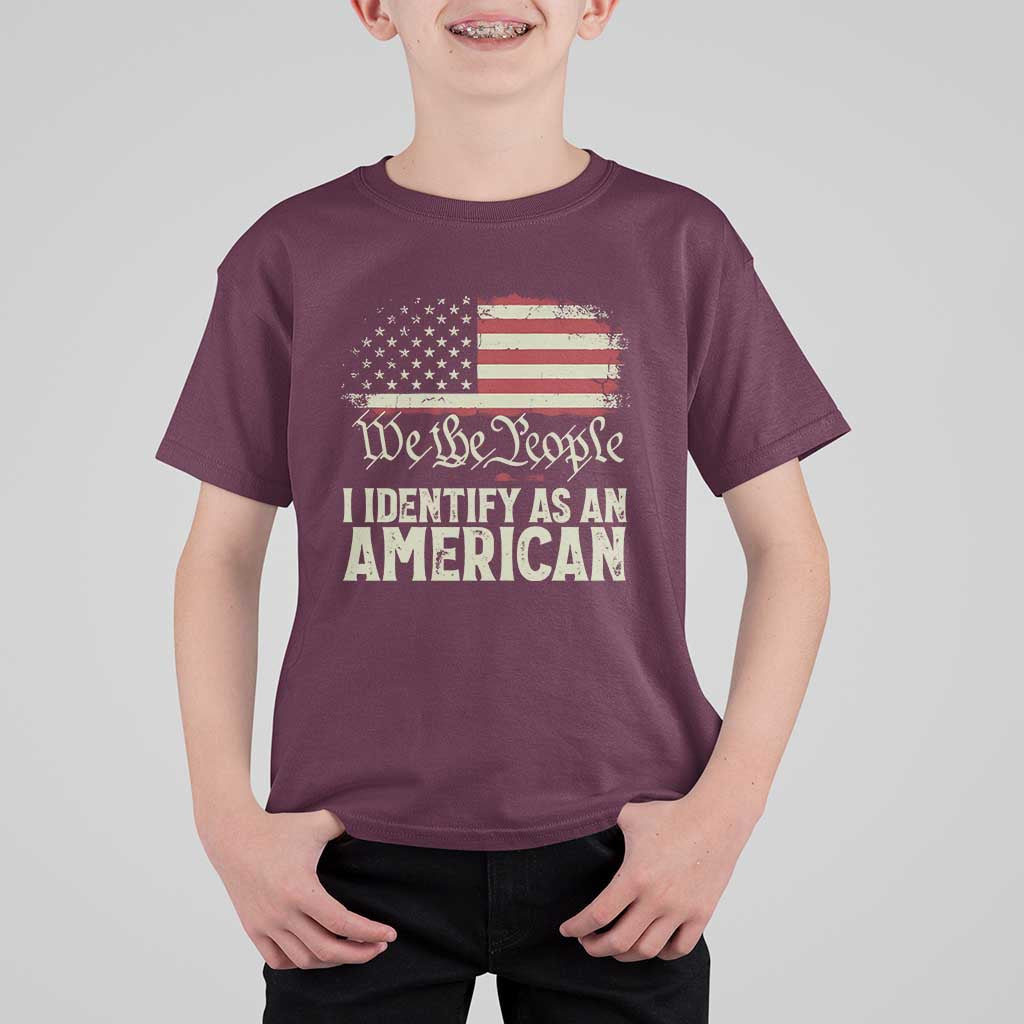 Funny I Identify As An American T Shirt For Kid 4th Of July American Flag - Wonder Print Shop
