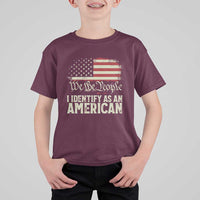 Funny I Identify As An American T Shirt For Kid 4th Of July American Flag - Wonder Print Shop