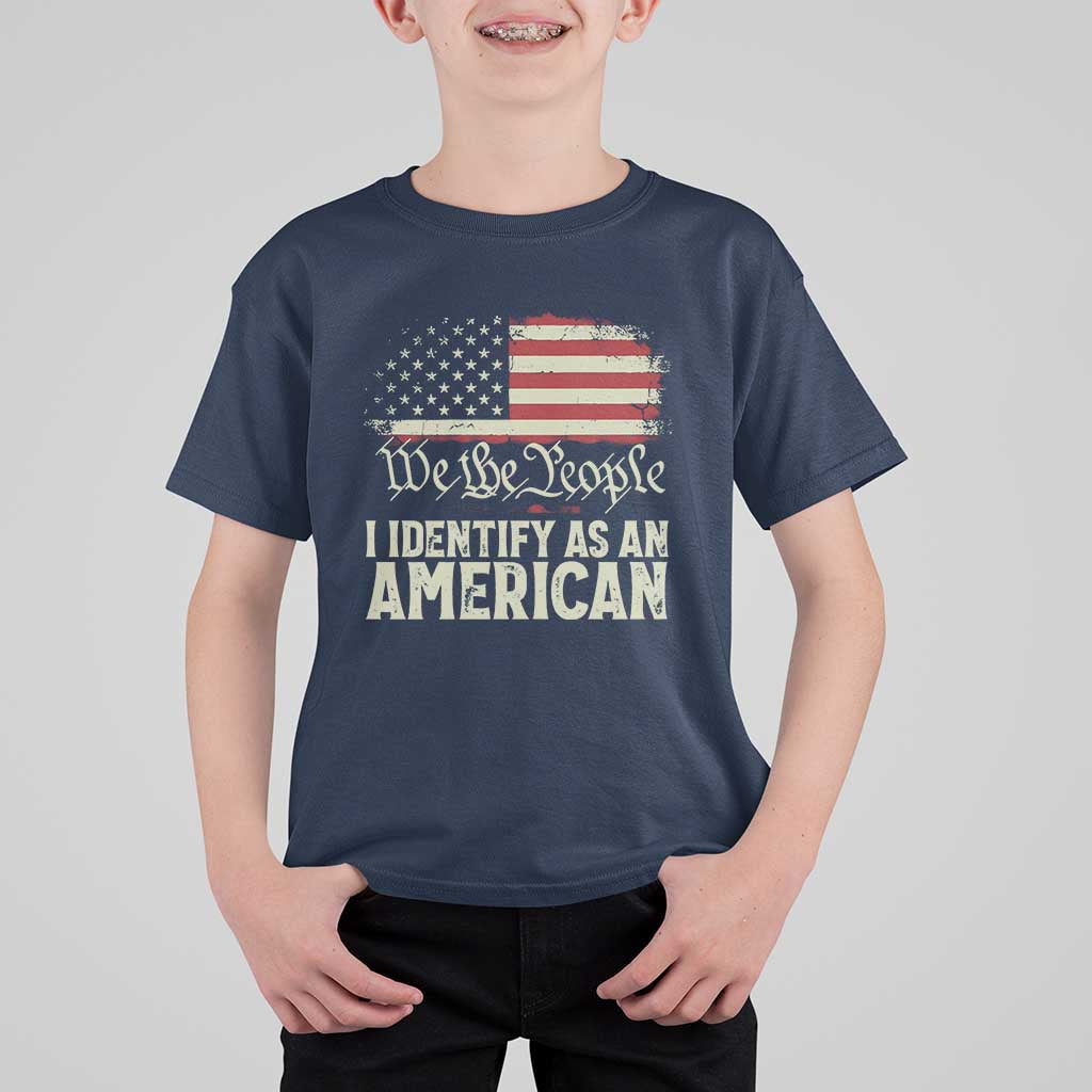 Funny I Identify As An American T Shirt For Kid 4th Of July American Flag - Wonder Print Shop