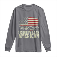 Funny I Identify As An American Long Sleeve Shirt 4th Of July American Flag - Wonder Print Shop