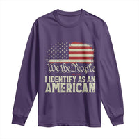 Funny I Identify As An American Long Sleeve Shirt 4th Of July American Flag - Wonder Print Shop