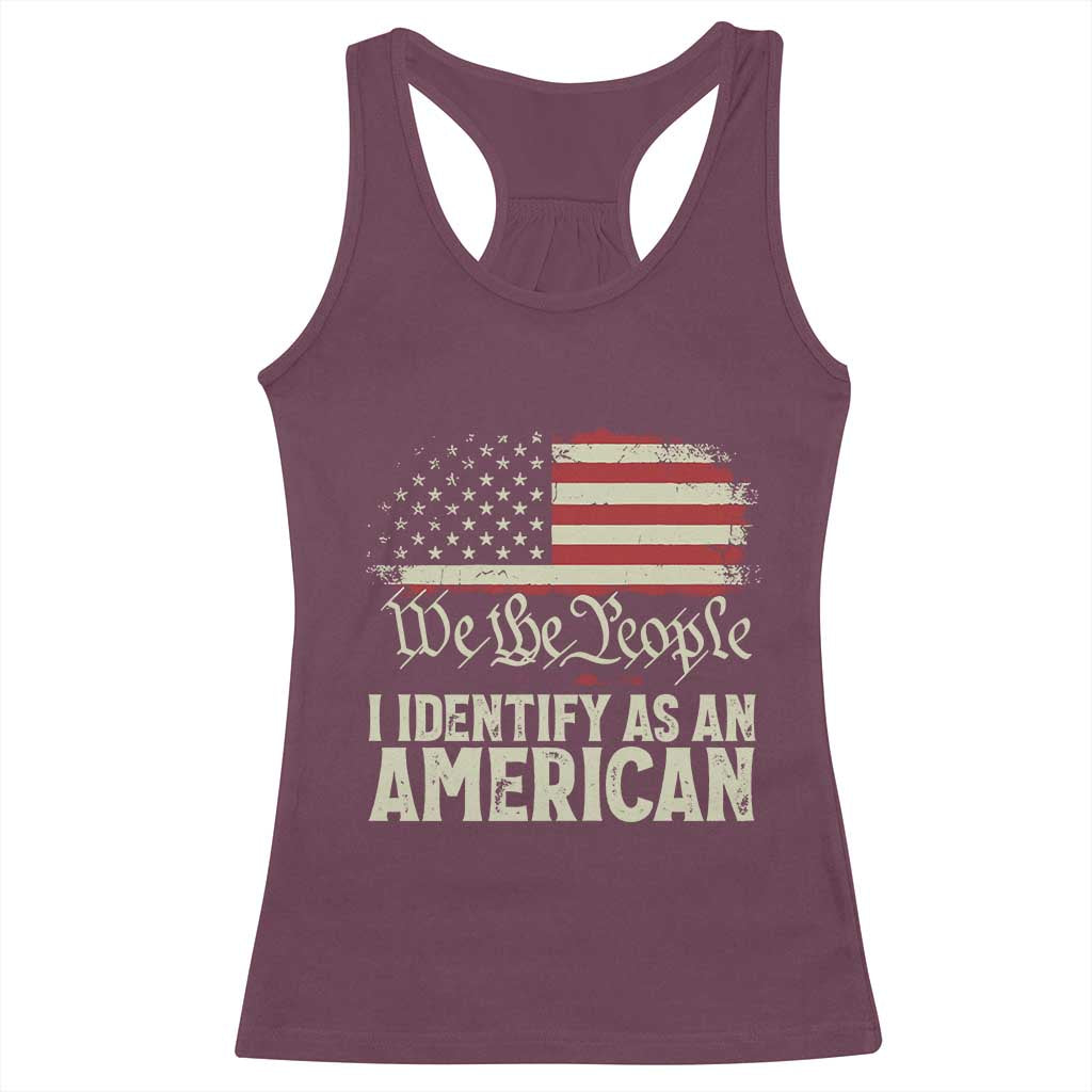 Funny I Identify As An American Racerback Tank Top 4th Of July American Flag - Wonder Print Shop