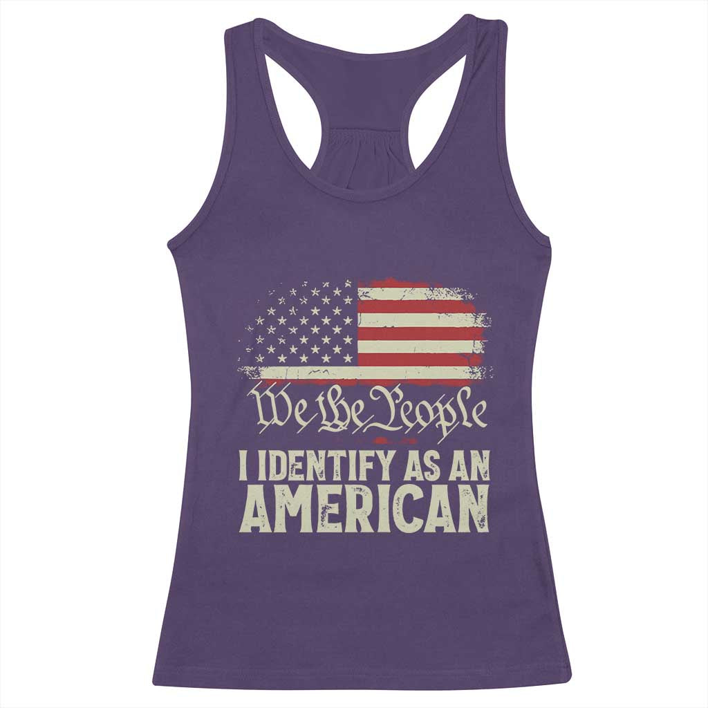 Funny I Identify As An American Racerback Tank Top 4th Of July American Flag - Wonder Print Shop