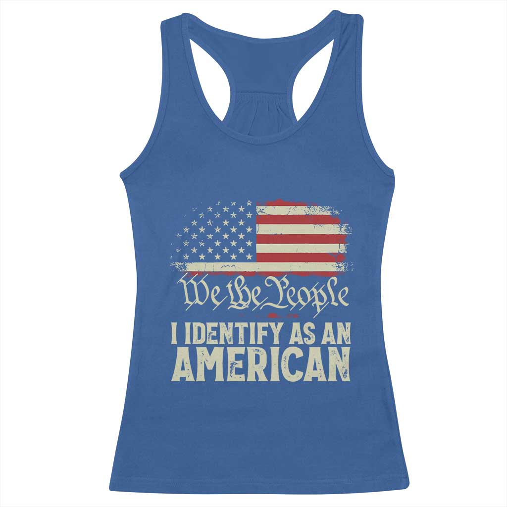 Funny I Identify As An American Racerback Tank Top 4th Of July American Flag - Wonder Print Shop
