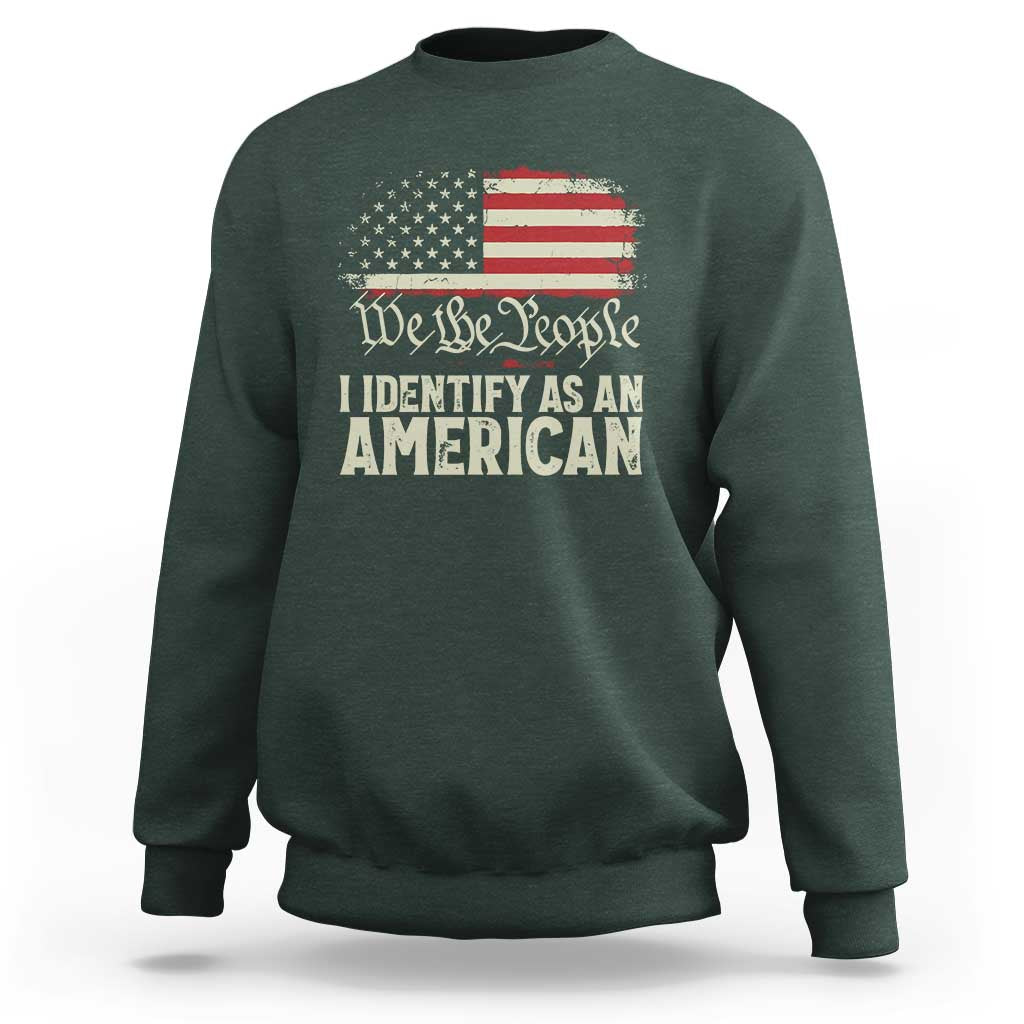 Funny I Identify As An American Sweatshirt 4th Of July American Flag - Wonder Print Shop