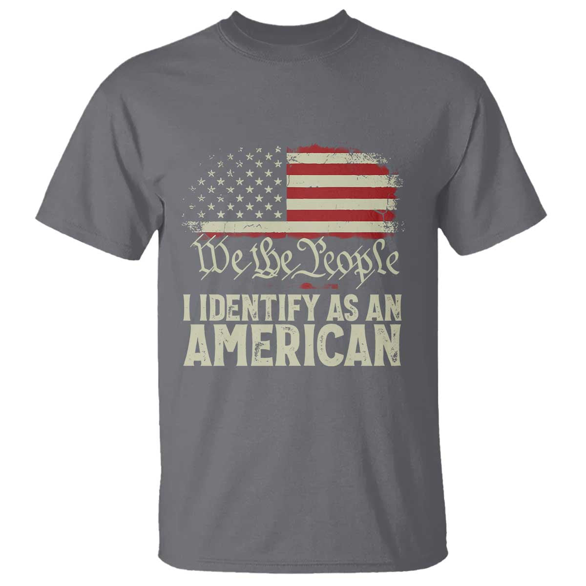 Funny I Identify As An American T Shirt 4th Of July American Flag - Wonder Print Shop