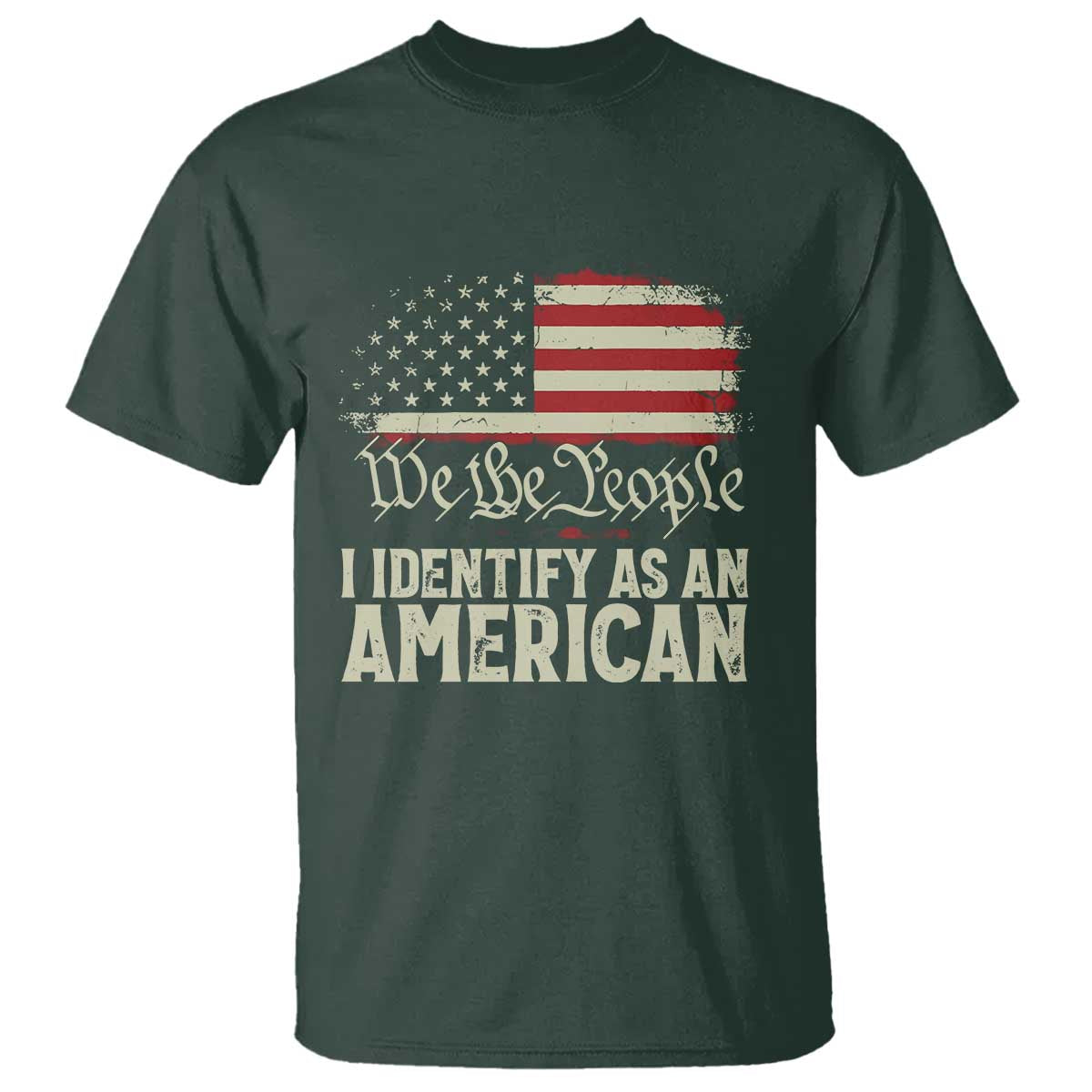 Funny I Identify As An American T Shirt 4th Of July American Flag - Wonder Print Shop
