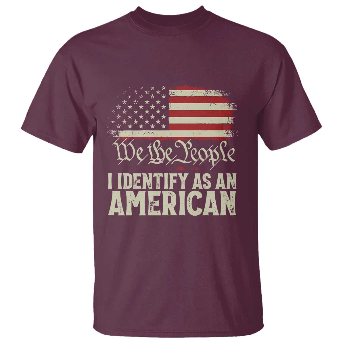 Funny I Identify As An American T Shirt 4th Of July American Flag - Wonder Print Shop
