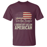 Funny I Identify As An American T Shirt 4th Of July American Flag - Wonder Print Shop