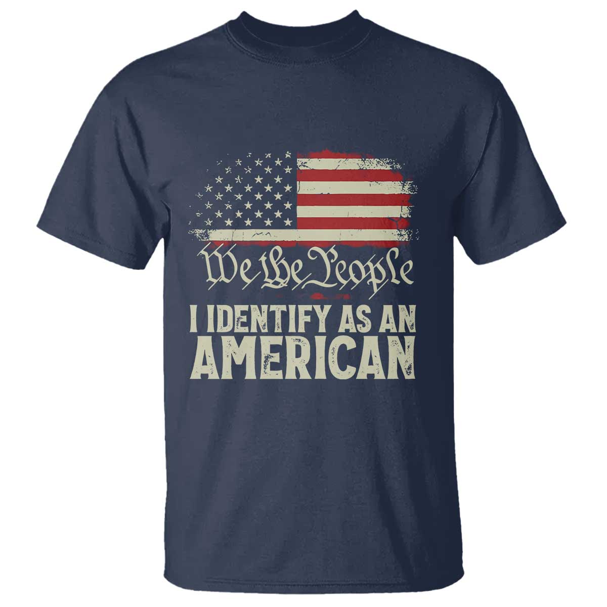 Funny I Identify As An American T Shirt 4th Of July American Flag - Wonder Print Shop