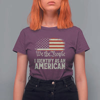 Funny I Identify As An American T Shirt For Women 4th Of July American Flag - Wonder Print Shop