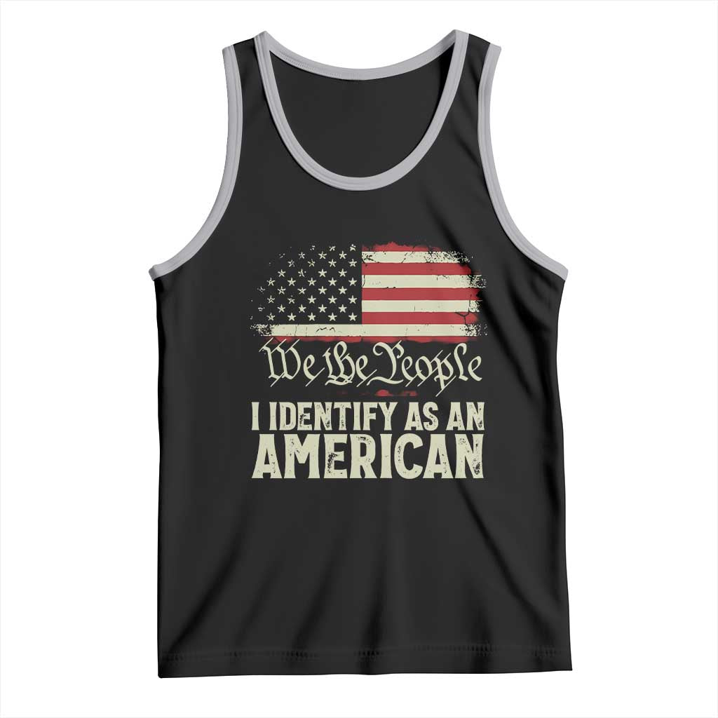 Funny I Identify As An American Tank Top 4th Of July American Flag - Wonder Print Shop