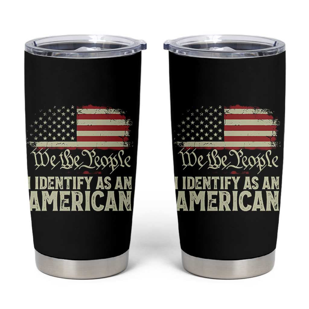 Funny I Identify As An American Tumbler Cup 4th Of July American Flag - Wonder Print Shop