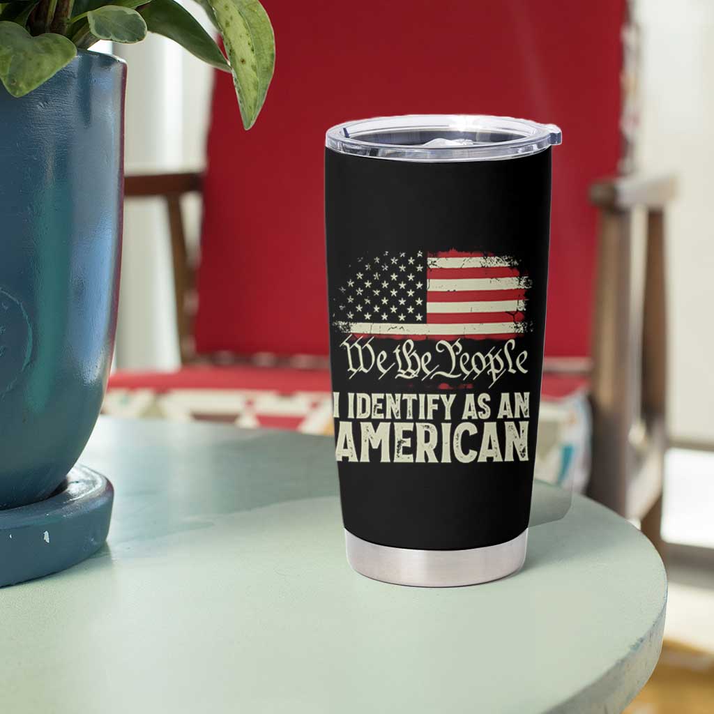 Funny I Identify As An American Tumbler Cup 4th Of July American Flag - Wonder Print Shop