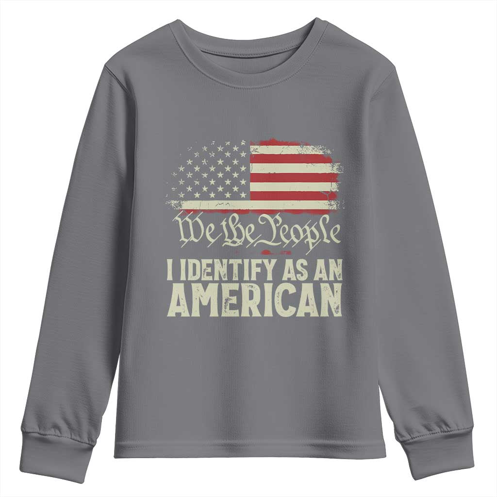Funny I Identify As An American Youth Sweatshirt 4th Of July American Flag - Wonder Print Shop