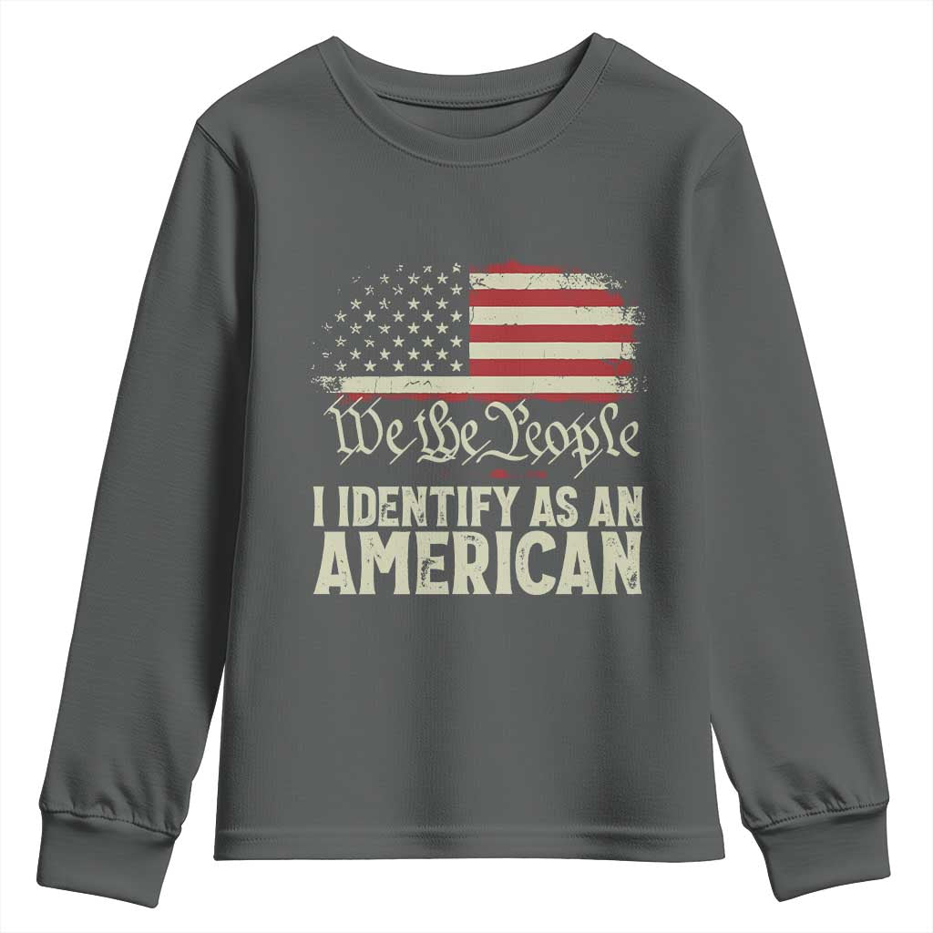Funny I Identify As An American Youth Sweatshirt 4th Of July American Flag - Wonder Print Shop