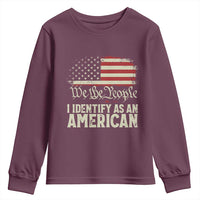 Funny I Identify As An American Youth Sweatshirt 4th Of July American Flag - Wonder Print Shop