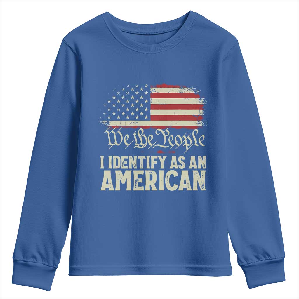 Funny I Identify As An American Youth Sweatshirt 4th Of July American Flag - Wonder Print Shop