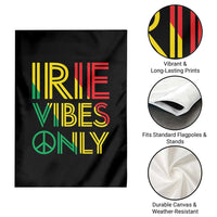 Irie Vibes Only Garden Flag Rasta Reggae Roots Flag Music - Wonder Print Shop