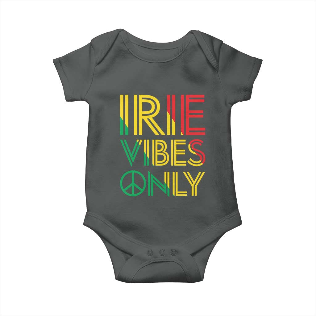 Irie Vibes Only Baby Onesie Rasta Reggae Roots Flag Music - Wonder Print Shop