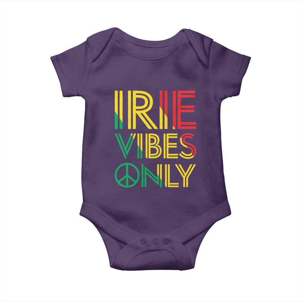 Irie Vibes Only Baby Onesie Rasta Reggae Roots Flag Music - Wonder Print Shop