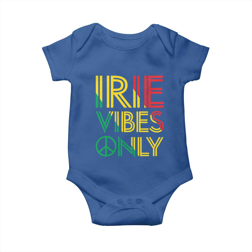Irie Vibes Only Baby Onesie Rasta Reggae Roots Flag Music - Wonder Print Shop