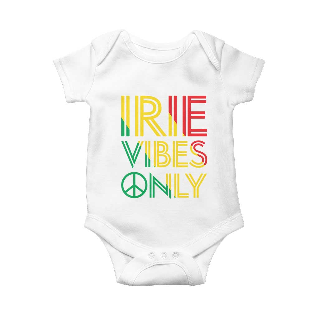 Irie Vibes Only Baby Onesie Rasta Reggae Roots Flag Music - Wonder Print Shop