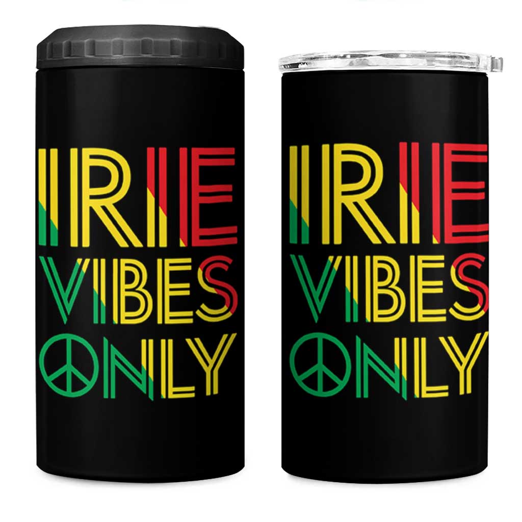 Irie Vibes Only 4 in 1 Can Cooler Tumbler Rasta Reggae Roots Flag Music - Wonder Print Shop