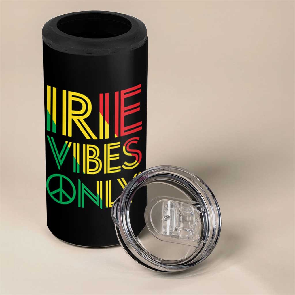 Irie Vibes Only 4 in 1 Can Cooler Tumbler Rasta Reggae Roots Flag Music - Wonder Print Shop