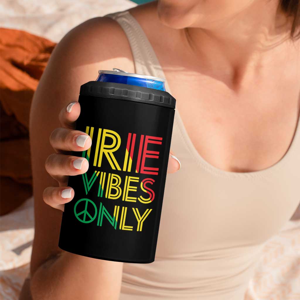 Irie Vibes Only 4 in 1 Can Cooler Tumbler Rasta Reggae Roots Flag Music - Wonder Print Shop