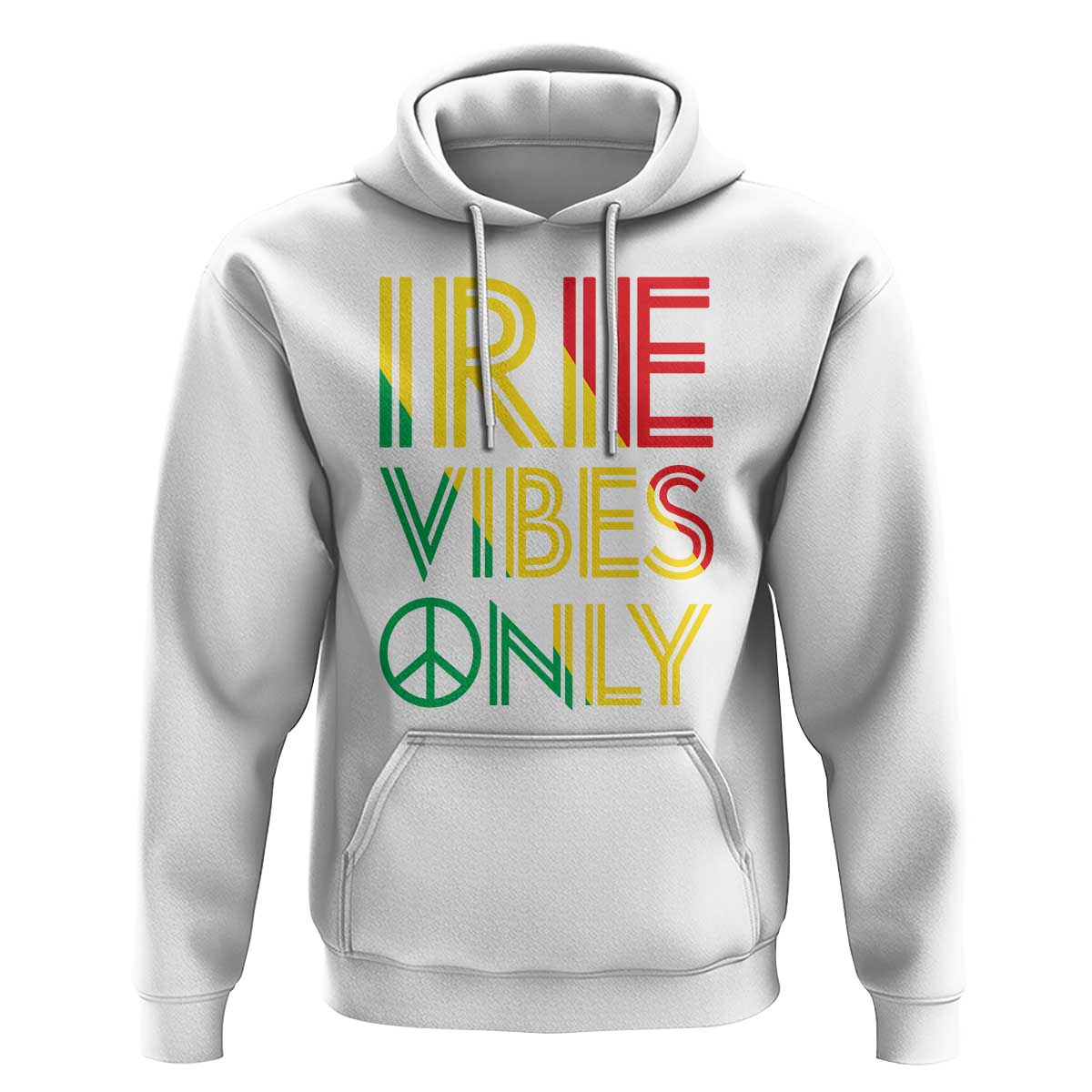 Irie Vibes Only Hoodie Rasta Reggae Roots Flag Music - Wonder Print Shop