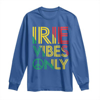 Irie Vibes Only Long Sleeve Shirt Rasta Reggae Roots Flag Music - Wonder Print Shop