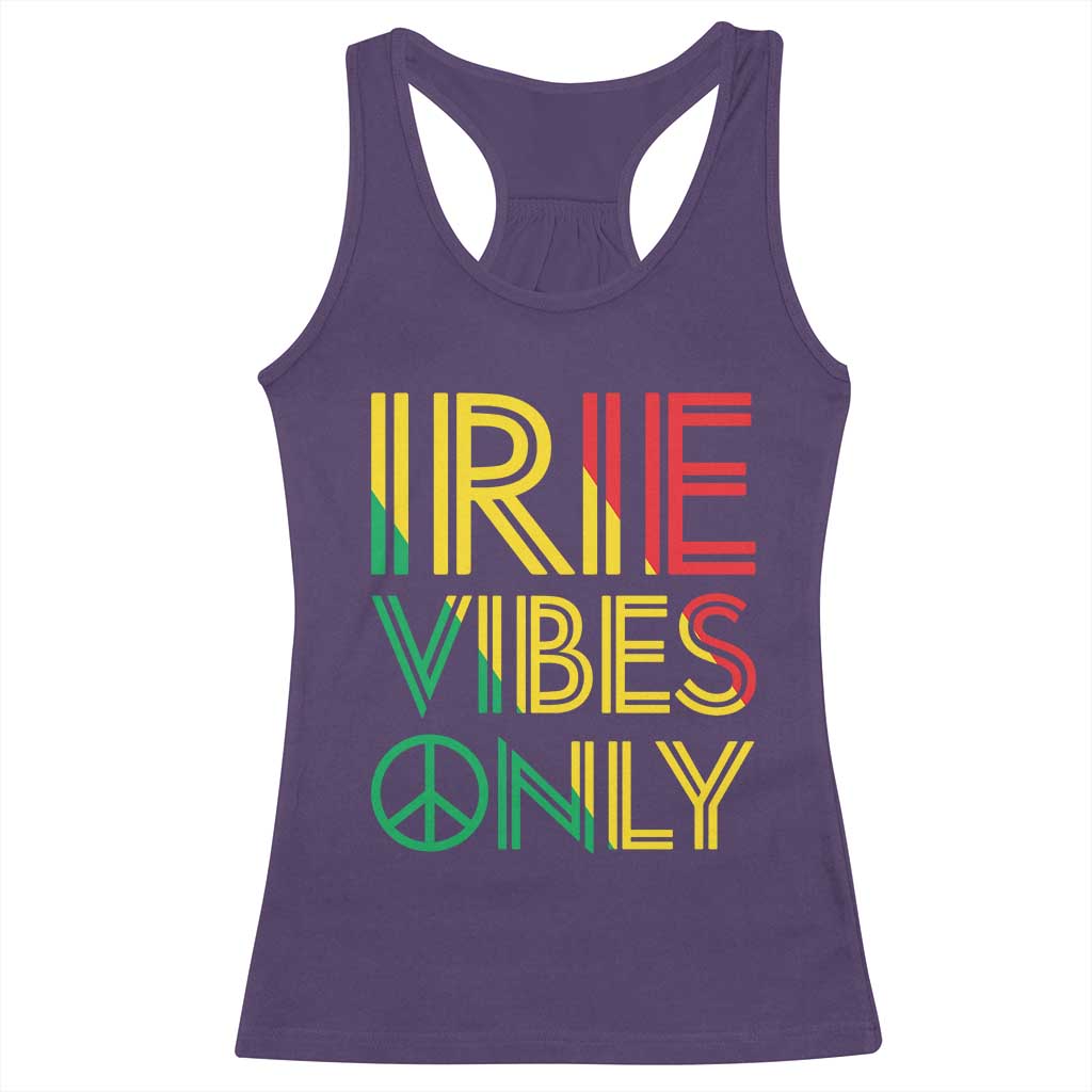 Irie Vibes Only Racerback Tank Top Rasta Reggae Roots Flag Music - Wonder Print Shop