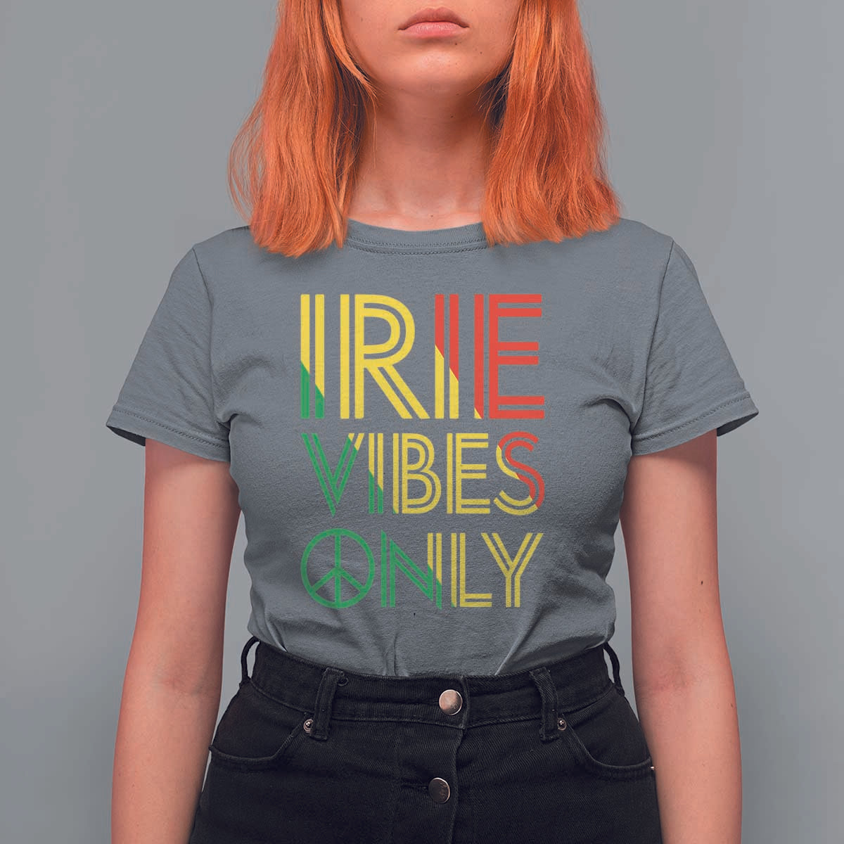 Irie Vibes Only T Shirt For Women Rasta Reggae Roots Flag Music - Wonder Print Shop