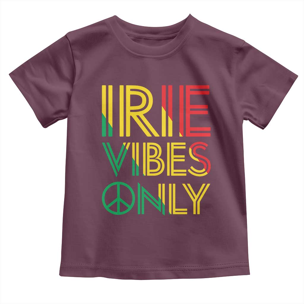 Irie Vibes Only Toddler T Shirt Rasta Reggae Roots Flag Music - Wonder Print Shop