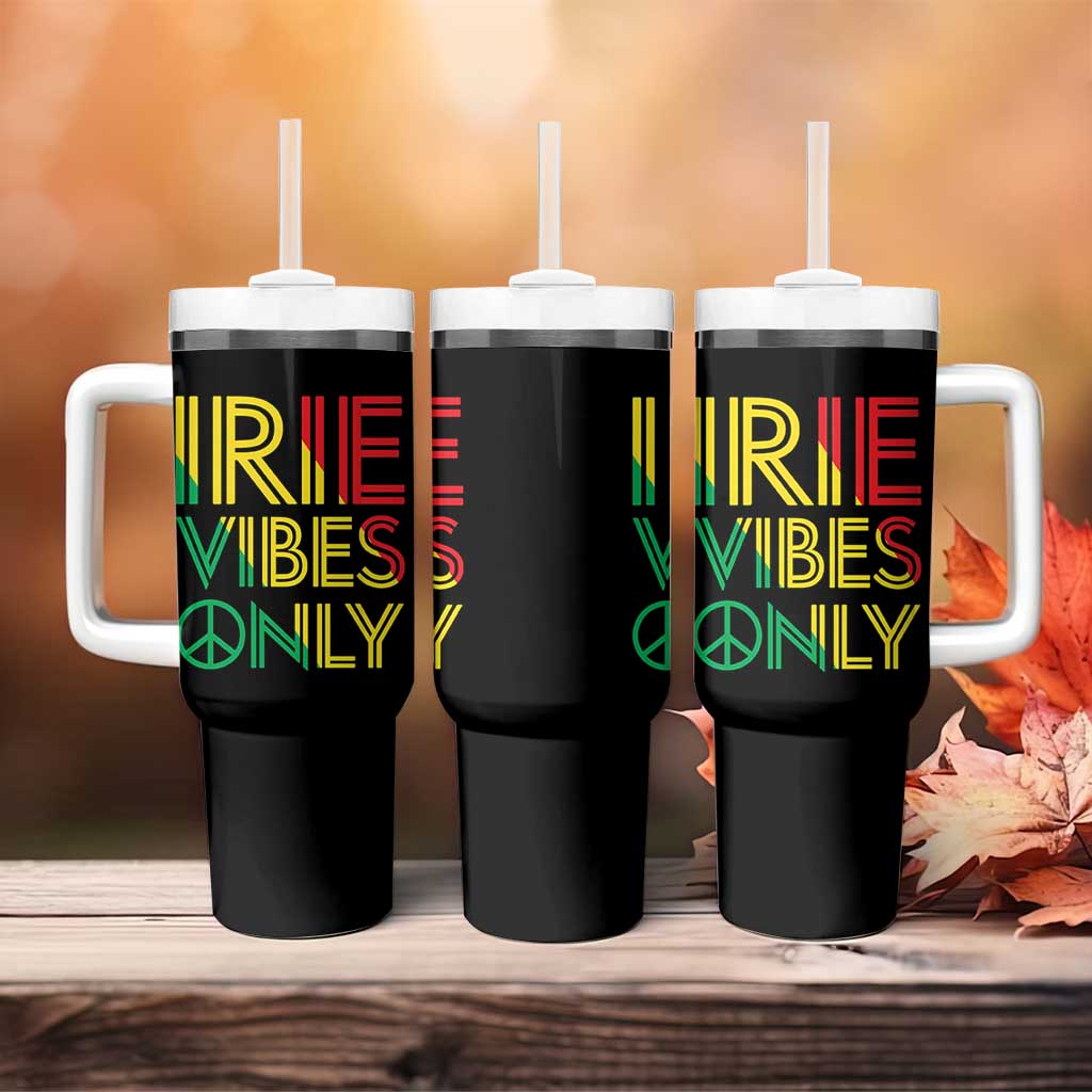 Irie Vibes Only Tumbler With Handle Rasta Reggae Roots Flag Music - Wonder Print Shop