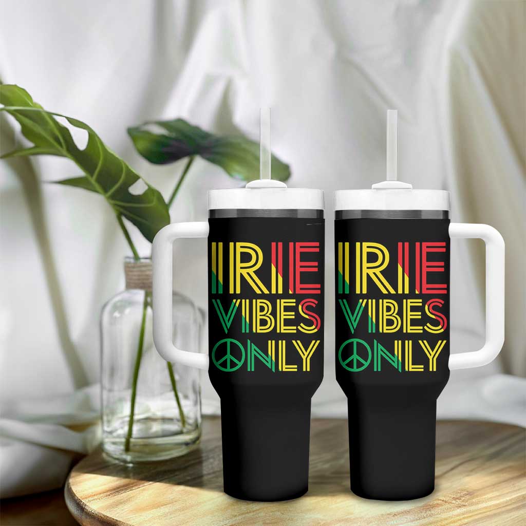 Irie Vibes Only Tumbler With Handle Rasta Reggae Roots Flag Music - Wonder Print Shop