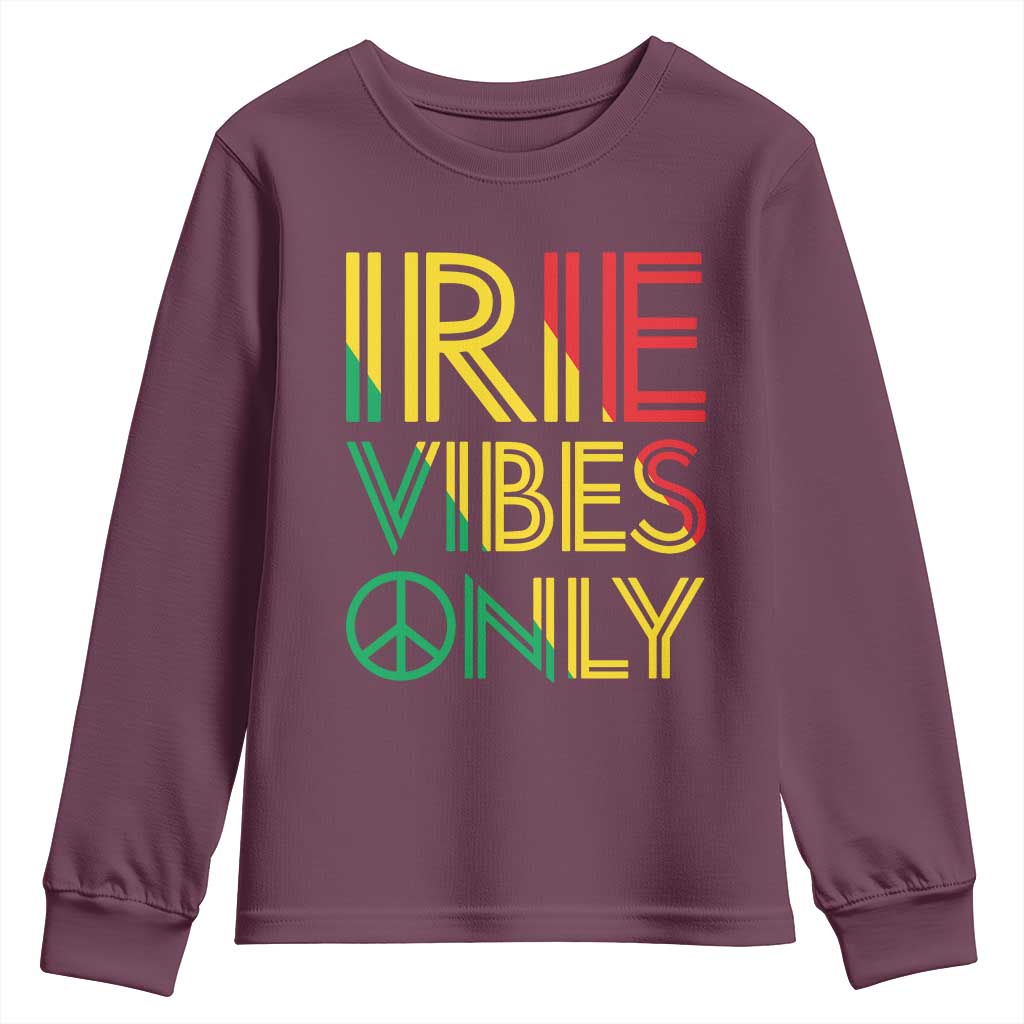 Irie Vibes Only Youth Sweatshirt Rasta Reggae Roots Flag Music - Wonder Print Shop