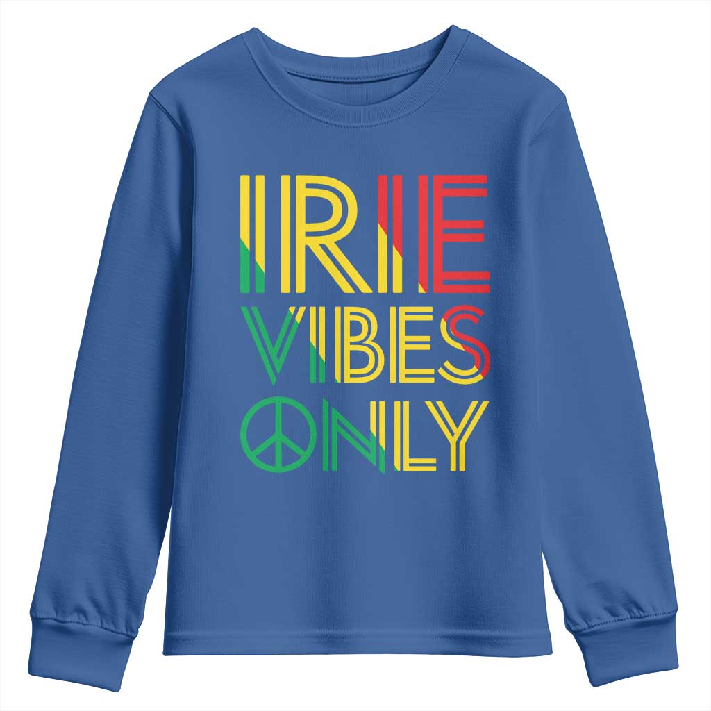 Irie Vibes Only Youth Sweatshirt Rasta Reggae Roots Flag Music - Wonder Print Shop