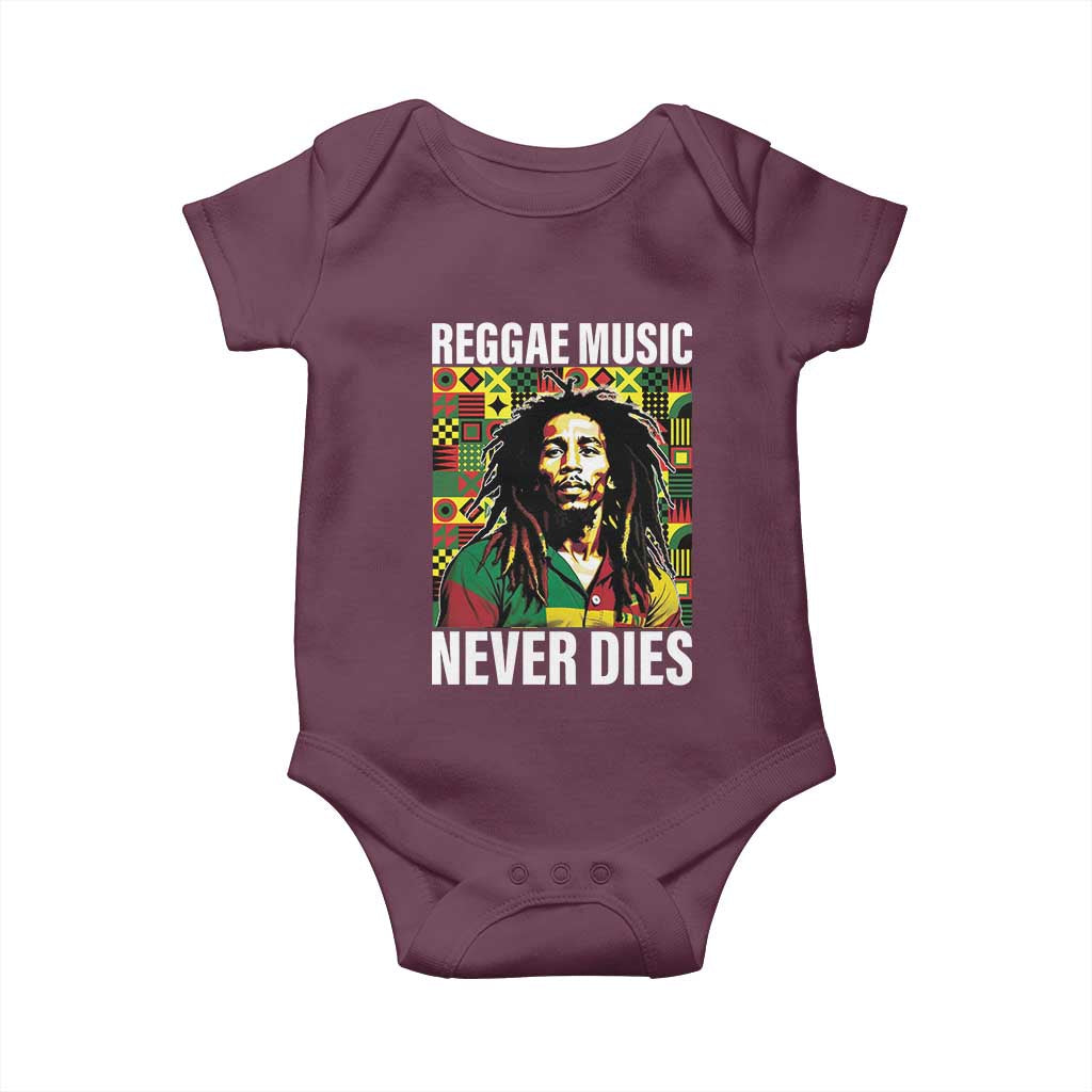Legend Bob Baby Onesie Reggae Music Never Dies Rasta - Wonder Print Shop