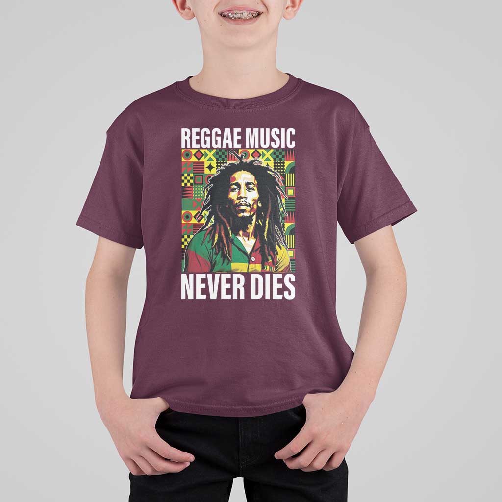 Legend Bob T Shirt For Kid Reggae Music Never Dies Rasta - Wonder Print Shop