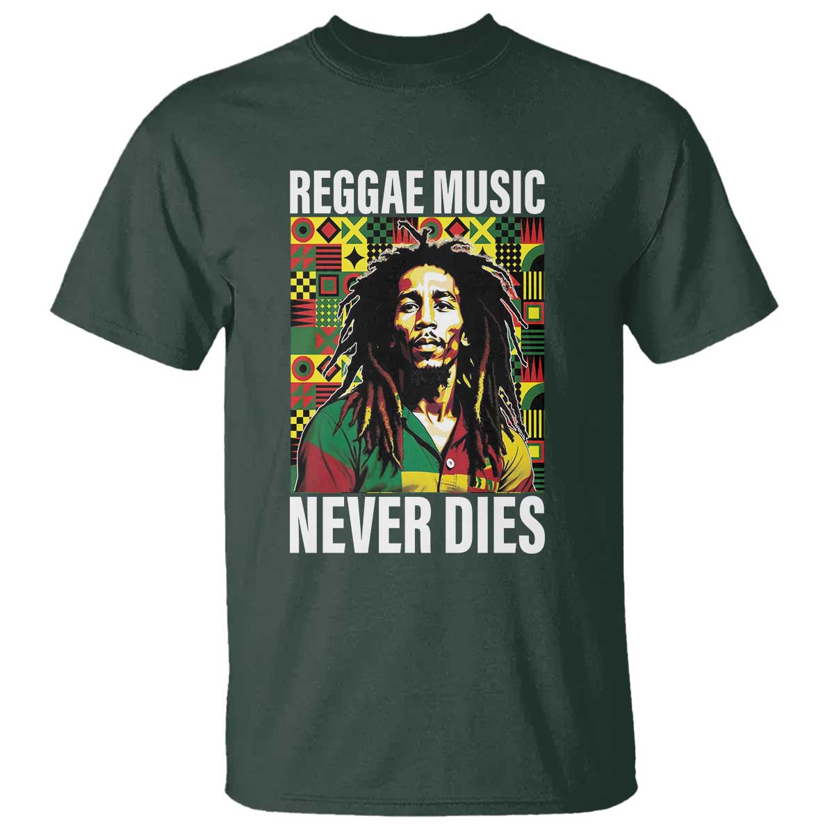 Legend Bob T Shirt Reggae Music Never Dies Rasta - Wonder Print Shop