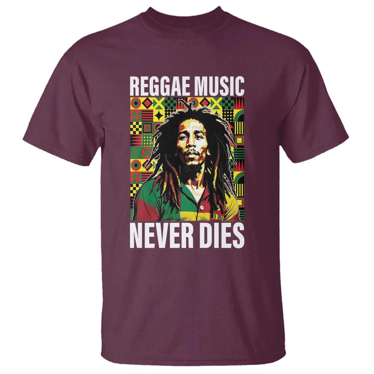 Legend Bob T Shirt Reggae Music Never Dies Rasta - Wonder Print Shop