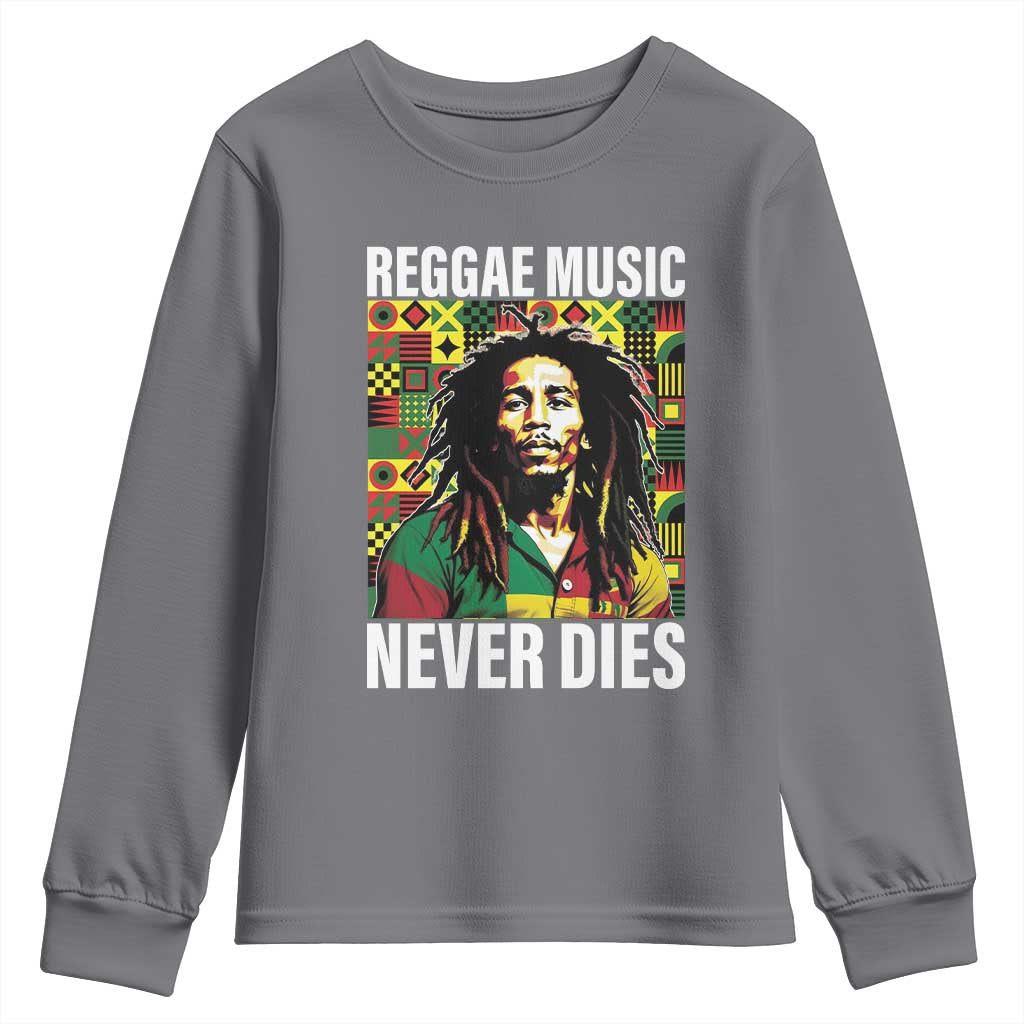 Legend Bob Youth Sweatshirt Reggae Music Never Dies Rasta - Wonder Print Shop