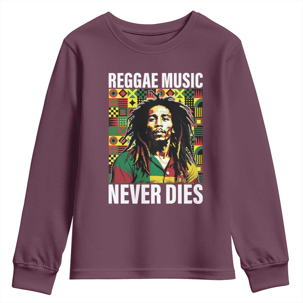 Legend Bob Youth Sweatshirt Reggae Music Never Dies Rasta - Wonder Print Shop