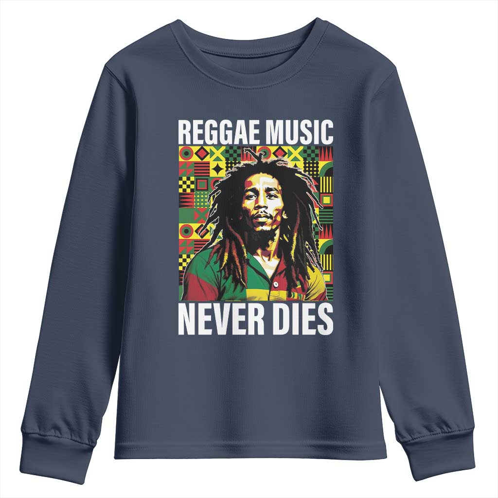 Legend Bob Youth Sweatshirt Reggae Music Never Dies Rasta - Wonder Print Shop