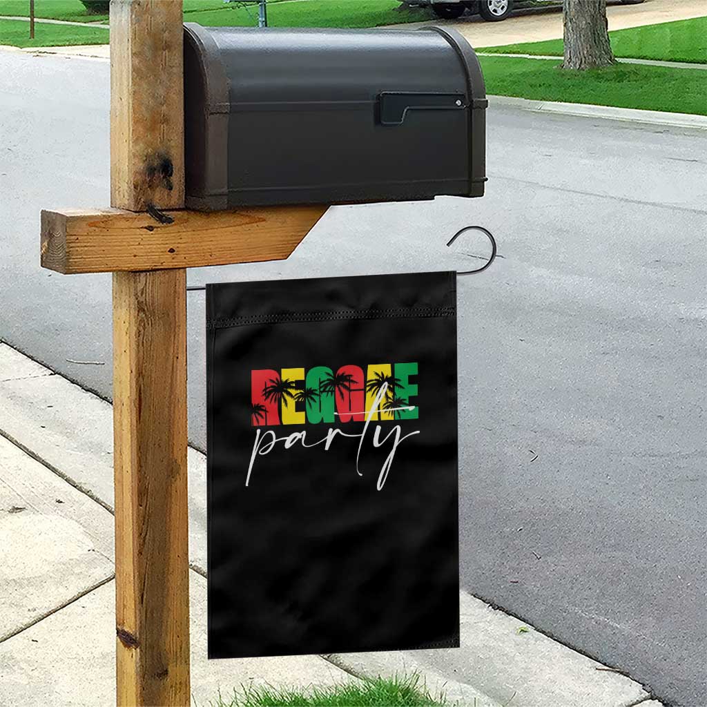 Reggae Party Garden Flag Rastafari Jamaican Palm Tree Music - Wonder Print Shop