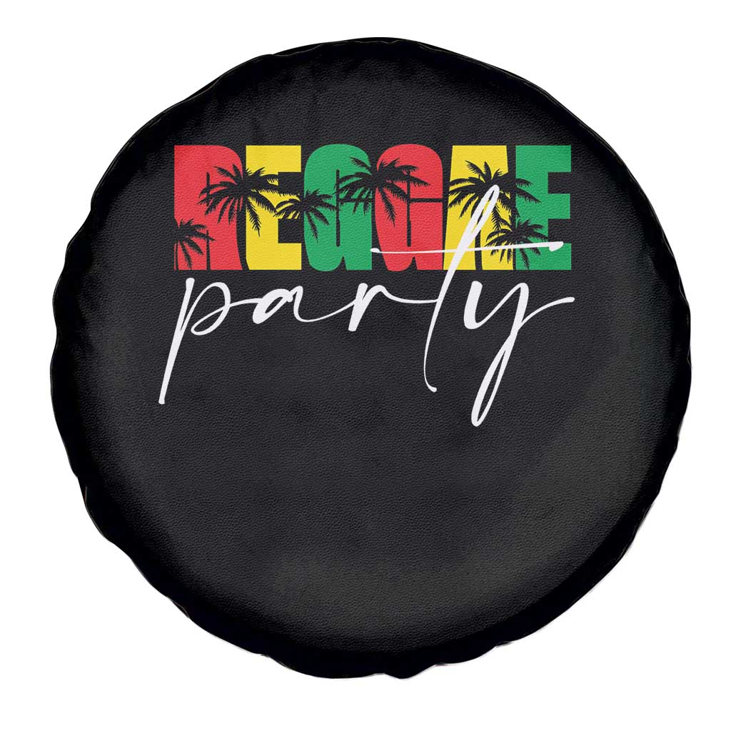 Reggae Party Spare Tire Cover Rastafari Jamaican Palm Tree Music - Wonder Print Shop