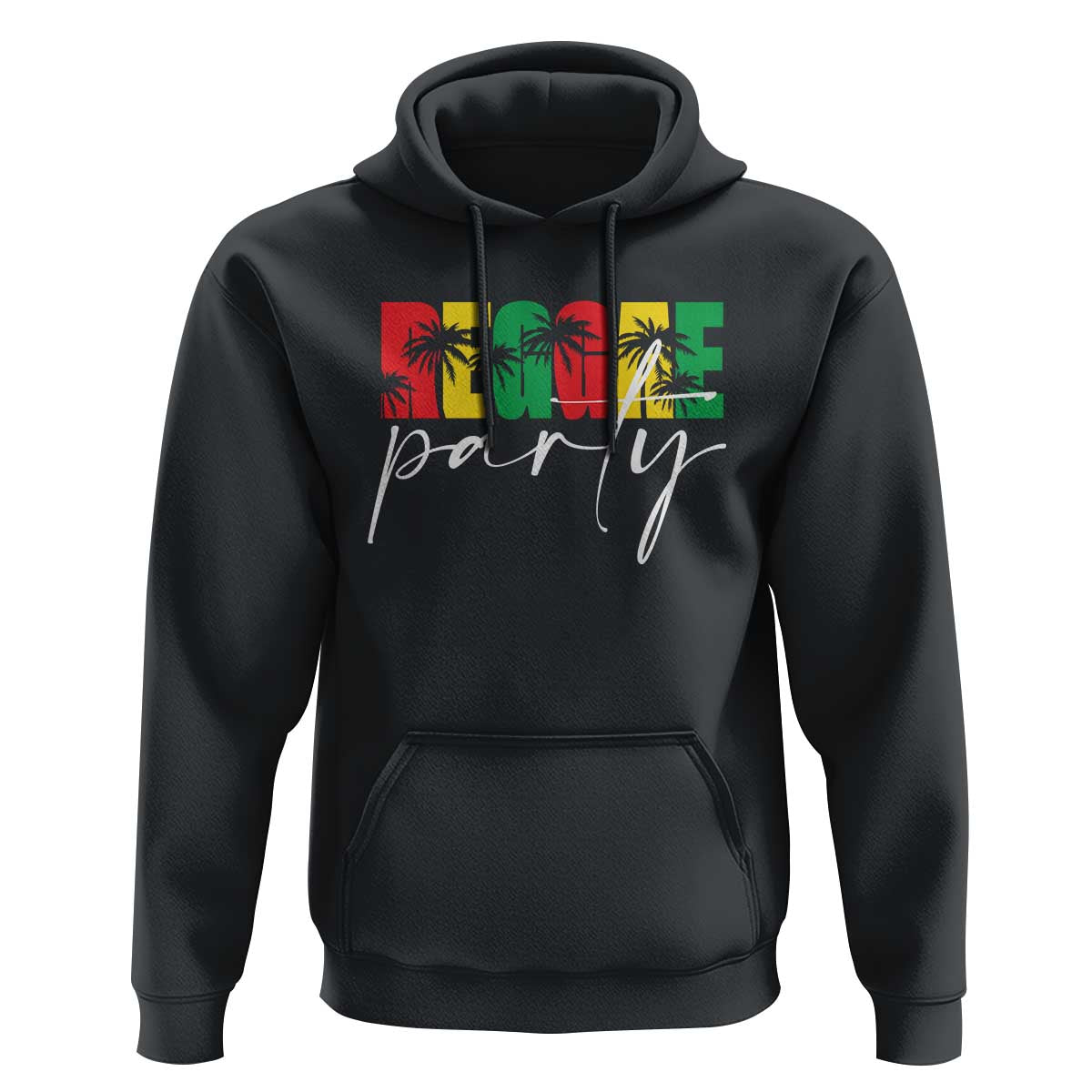Reggae Party Hoodie Rastafari Jamaican Palm Tree Music - Wonder Print Shop